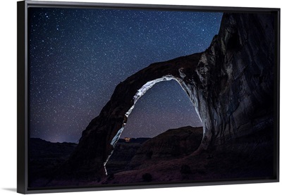 East Side Of Corona Arch At Night, Near Arches National Park, Utah