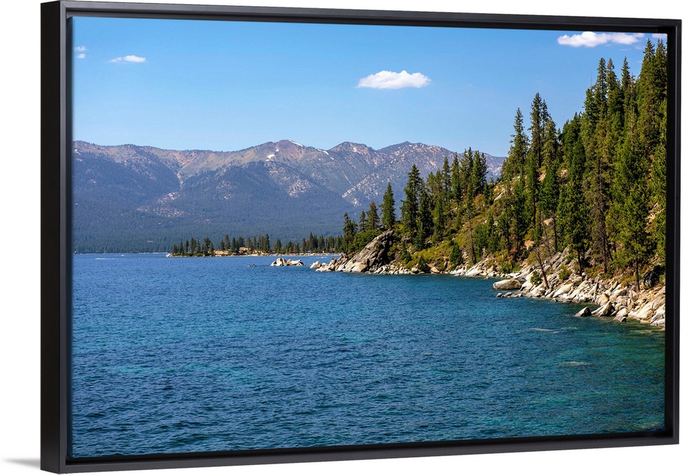 View of eastern shore of Lake Tahoe in California and Nevada.