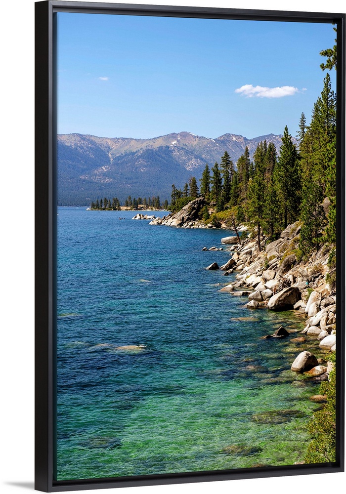 View of eastern shore of Lake Tahoe in California and Nevada.