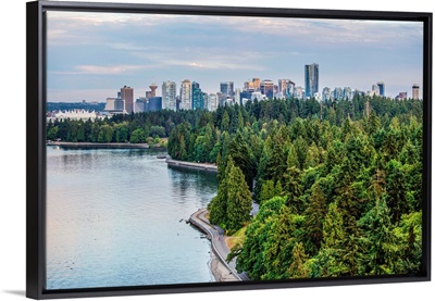 Elevated View Of Downtown Vancouver And Stanley Park, British Columbia, Canada