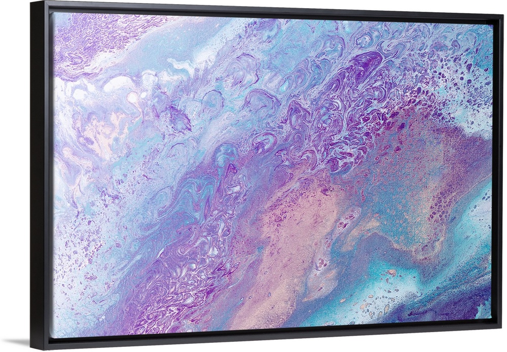 Abstract contemporary painting in pastel tones, in a marbling effect.