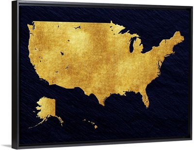 Gold Foil US Map