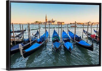 Gondolas at Golden Hour, Piazza San Marco, Venice, Italy