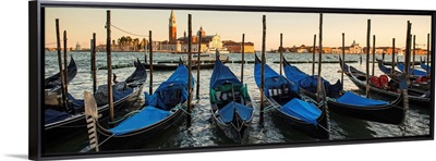 Gondolas at Golden Hour, Piazza San Marco, Venice, Italy - Panoramic
