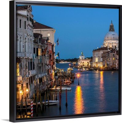 Grand Canal and The Salute at Night, Venice, Italy - Square