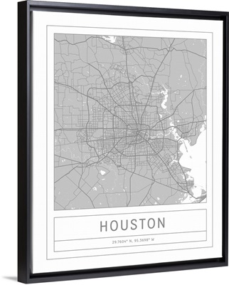 Gray Minimal City Map Of Houston