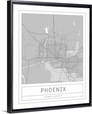 Gray Minimal City Map Of Phoenix