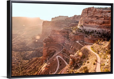 Hairpin turns on Shafer Trail, Canyonlands National Park, Utah