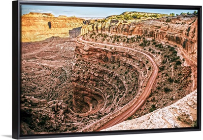 Hairpin turns on Shafer Trail, Canyonlands National Park, Utah