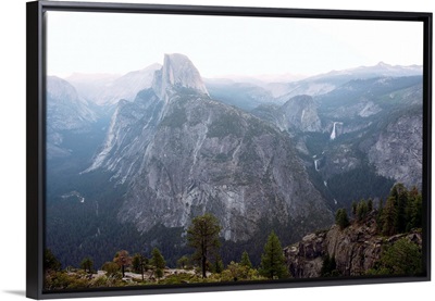 Half Dome, Nevada Falls and Vernal Falls In Yosemite National Park, California