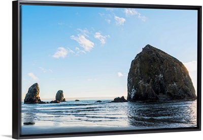 Haystack Rock with Blue Sky, Cannon Beach, Oregon