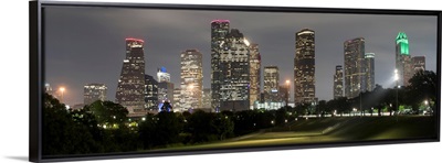 Houston TX Skyline at Night Panorama