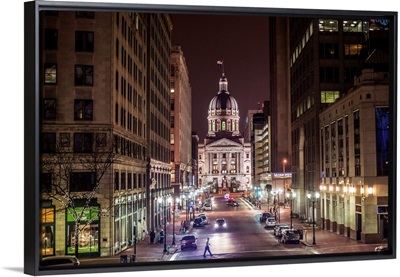 Indiana State House at Night