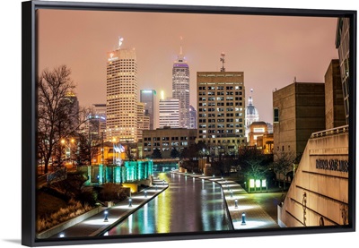 Indianapolis City Skyline at Night