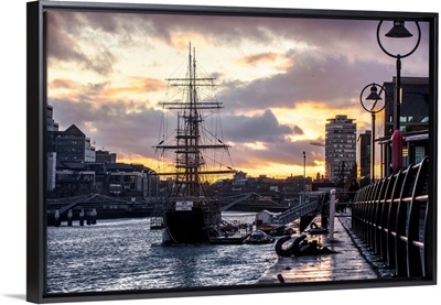 Jeanie Johnston Tall Ship and Sunset, Dublin, Ireland