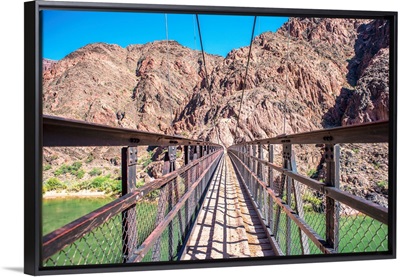 Kaibab Suspension Bridge, Colorado River In Grand Canyon National Park, Arizona