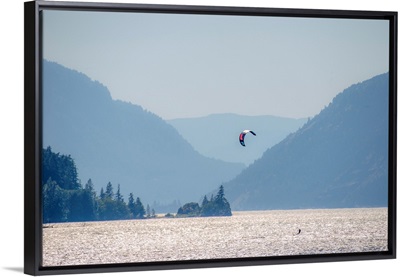 Kitesurfer On Columbia River, Portland, Oregon