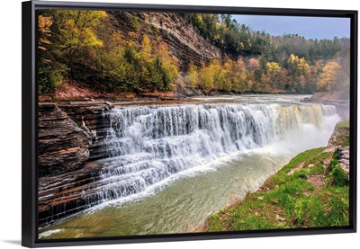 Lower Falls Of The Genesee River In Letchworth State Park, New York