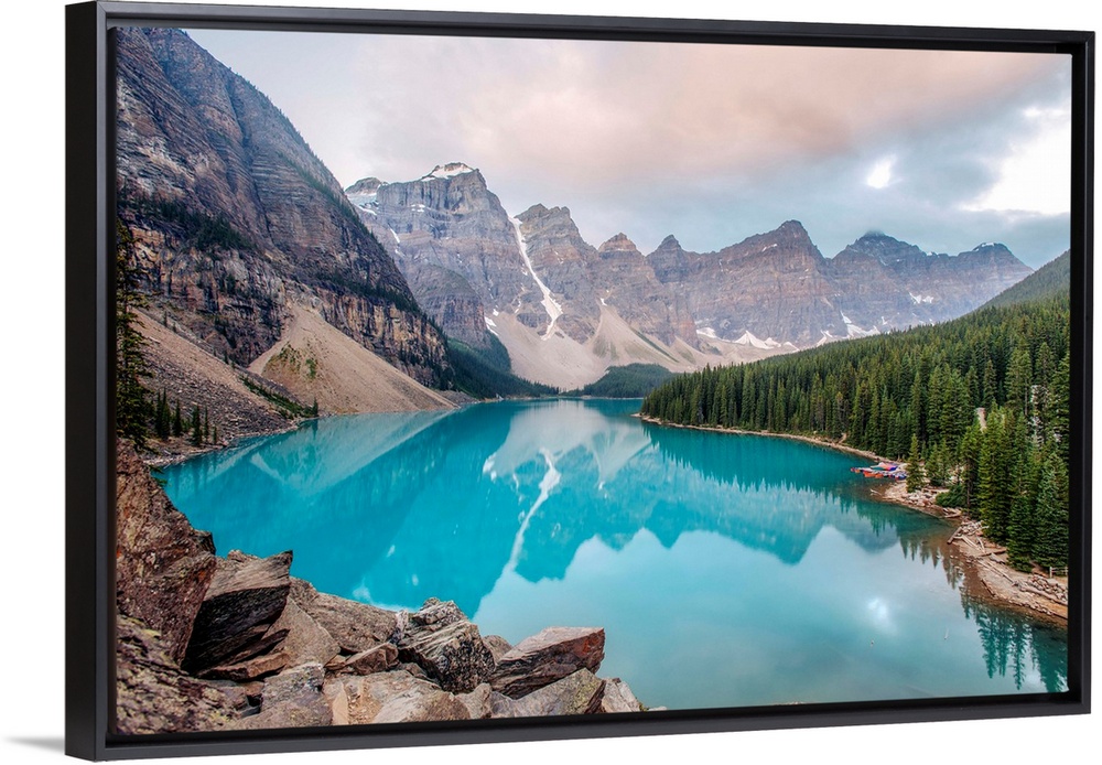 View of Moraine Lake in Banff National Park, Alberta, Canada.