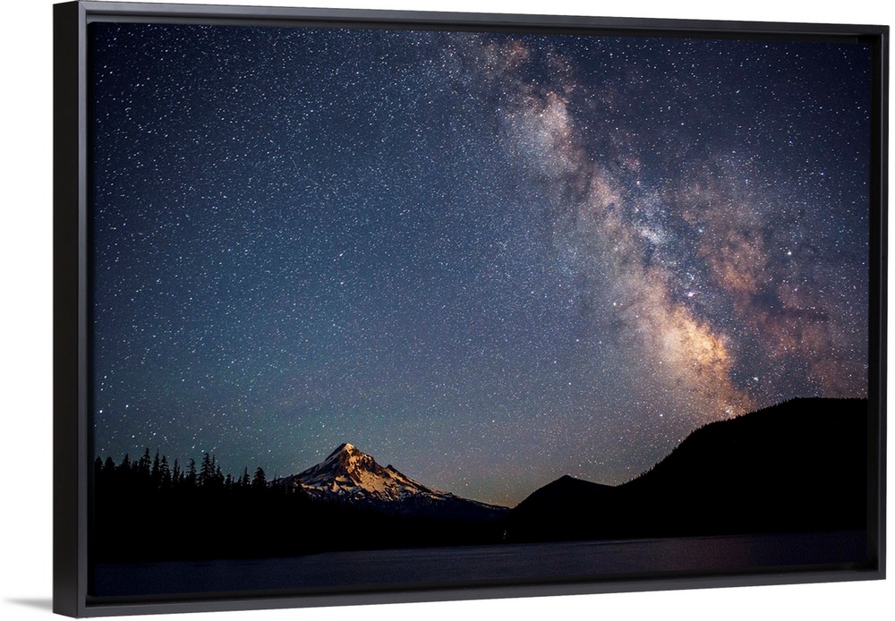 View of Mount Hood and Milky Way in Portland, Oregon.