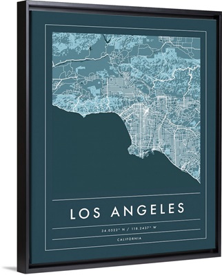 Navy Minimal City Map Of Los Angeles