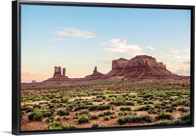 North View Of Brighams Tomb And Stagecoach Rock Formation, Monument Valley, Utah