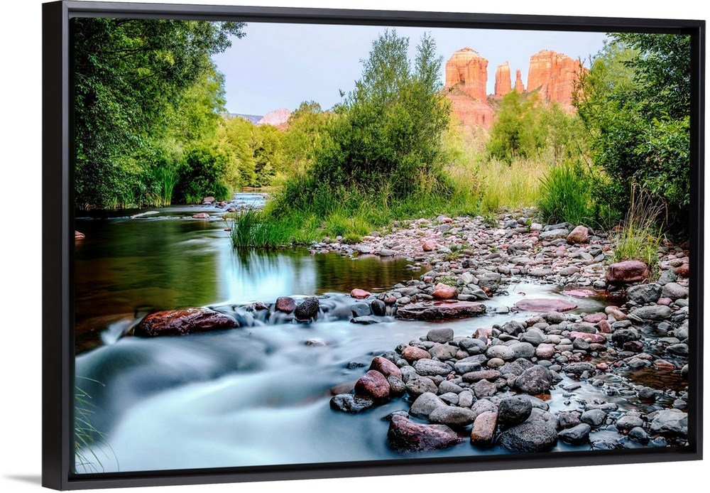 Oak Creek with Cathedral Rock in Sedona, Arizona.