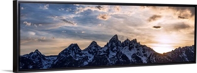 Panoramic Teton Range In The Morning, Grand Teton National Park, Wyoming