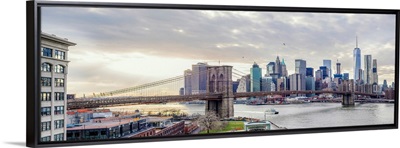 Panoramic View Of The Brooklyn Bridge in New York