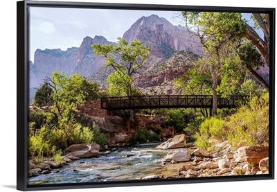 Pa'rus Trail Bridge and Virgin River, Zion National Park, Utah