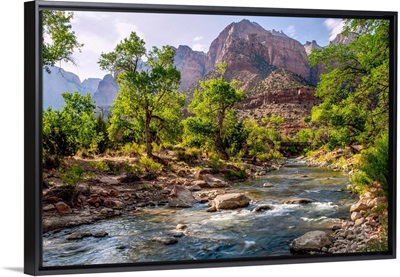 Pa'rus Trail Bridge and Virgin River, Zion National Park, Utah