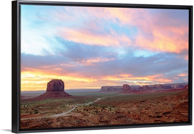 Pastel Sunrise Over Merrick Butte And John Ford Point, Monument Valley, Arizona
