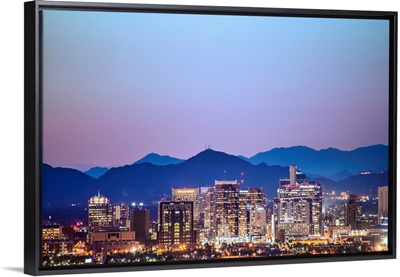 Phoenix, AZ Skyline with Colorful Sunset