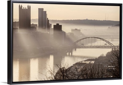 Pittsburgh City Skyline on a Foggy Day