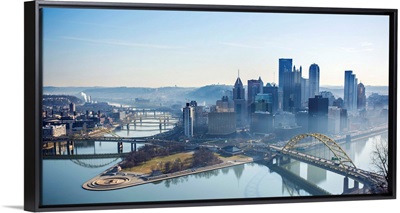 Pittsburgh City Skyline with Morning Dew