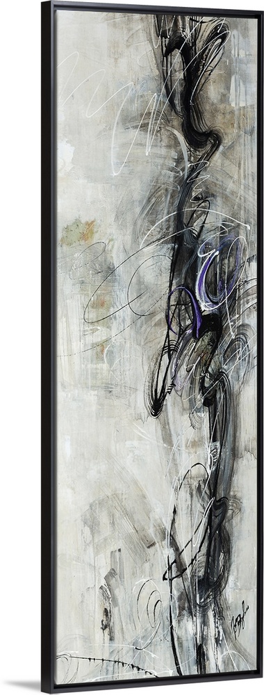 Figurative art work of a female dancer in various shades of black and gray.