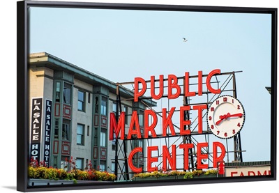 Public Market Center Sign in Downtown Seattle
