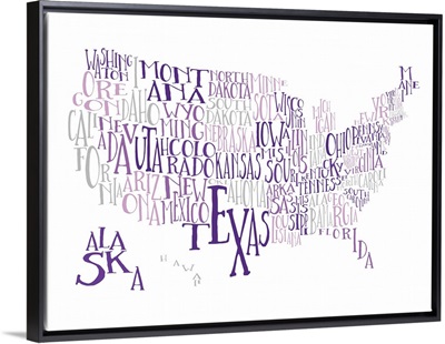 Purples US Typography Map