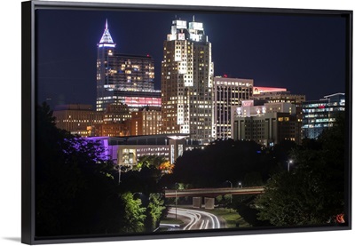 Raleigh Skyline at Night, North Carolina