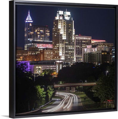 Raleigh Skyline at Night, North Carolina