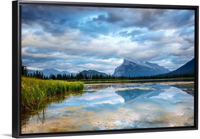 Reflection Of Mount Rundle On Vermilion Lakes, Banff National Park, Alberta, Canada