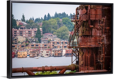 Residential Houses On Lake Union Near Gas Works Park, Seattle, Washington