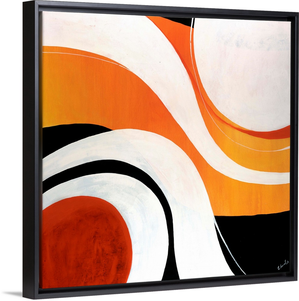 Large wall painting of a mix of color swirls.