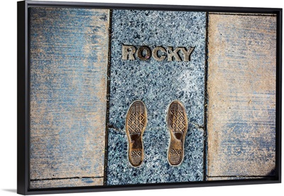 Rocky's footprints atop the Rocky steps