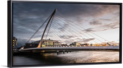 Samuel Beckett Bridge at Sunset, Dublin, Ireland, UK - Panoramic