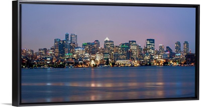 Seattle City Skyline At Night, Washington