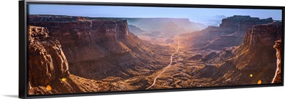 Soft sunlight on the canyon cliffs in Canyonlands National Park, Utah