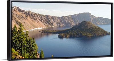 South Side Of Crater Lake With Wizard Island, Oregon