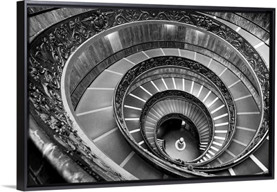 Spiral Staircase, Vatican Historical Museum, Vatican City, Italy - Black and White