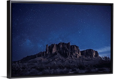 Starry Night At Superstition Mountains, Phoenix, Arizona